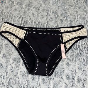 VS black and crochet swim bottoms